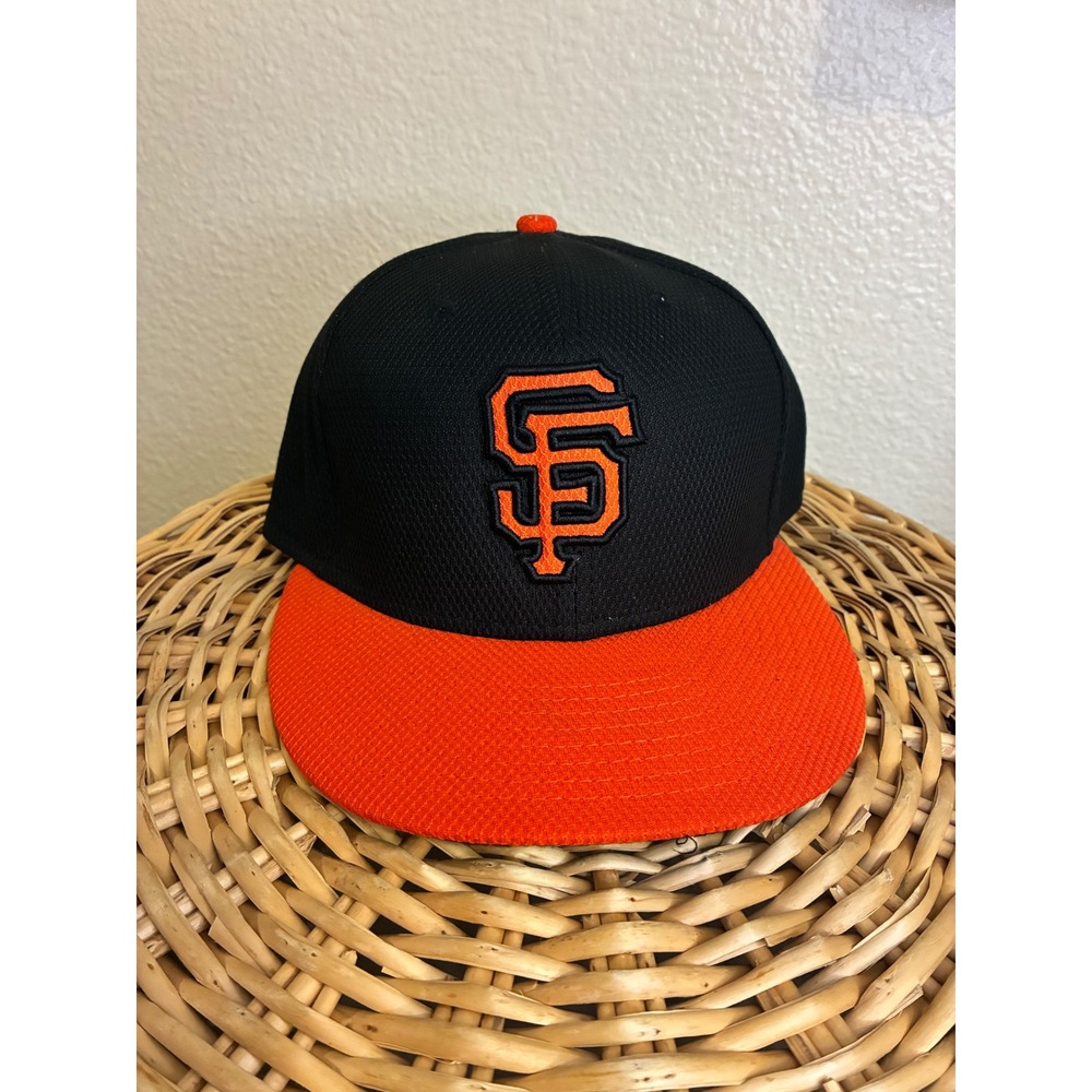 New Era San Francisco Giants MLB 59FIFTY Fitted Hat Mens 7 3/8 Black Orange SF